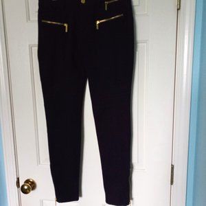 Michael Kors Navy Gold Zipper Accent Pants in a Womens US Sz 4